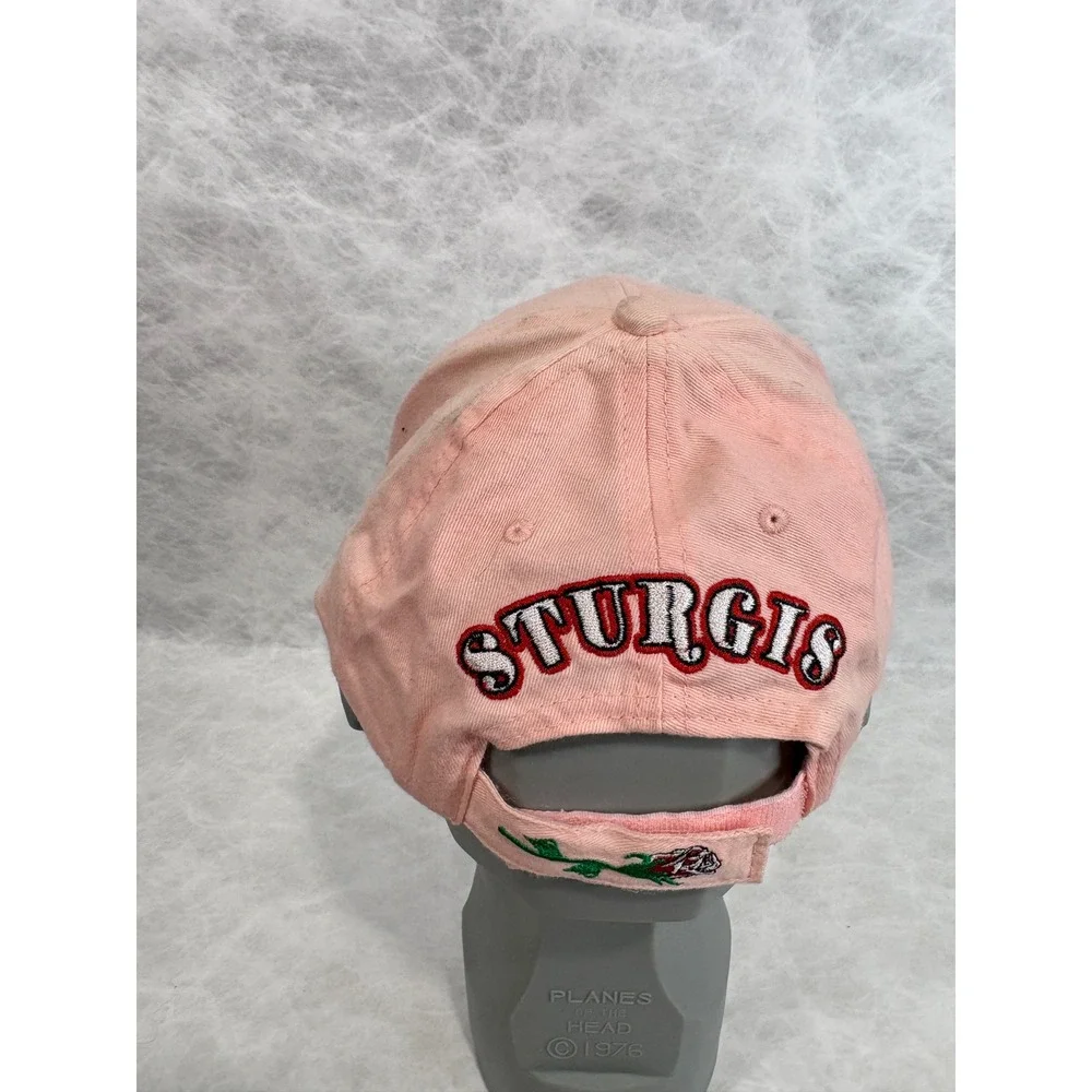 Hot Leathers Sturgis Black Hills Rally 2006 Hat Pink Rose Embroidered Biker‎ Cap